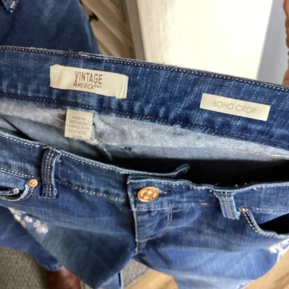 Vintage America Blues Women’s Denim Boho Crop. Size 2 - Picture 4 of 6